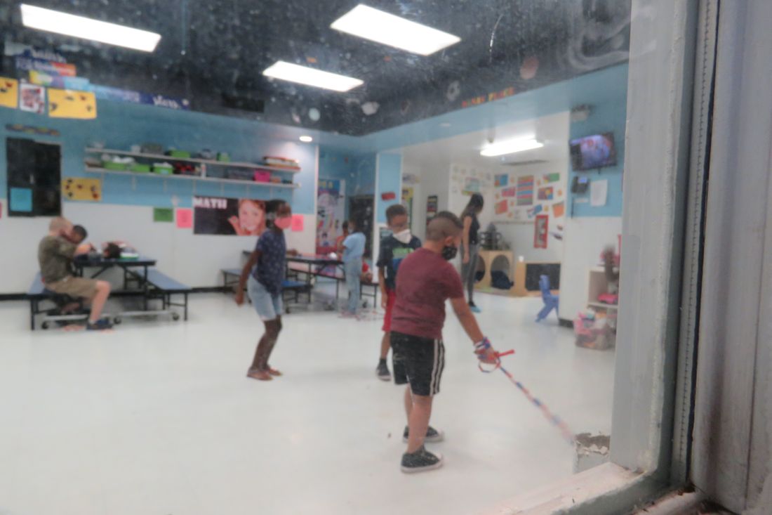 Children playing in the indoor room