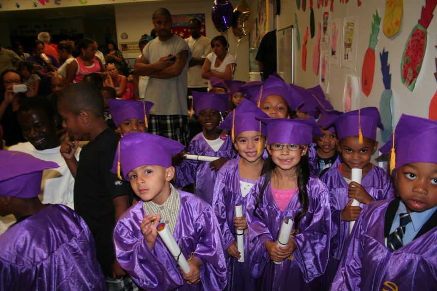 Graduation day in purple gowns