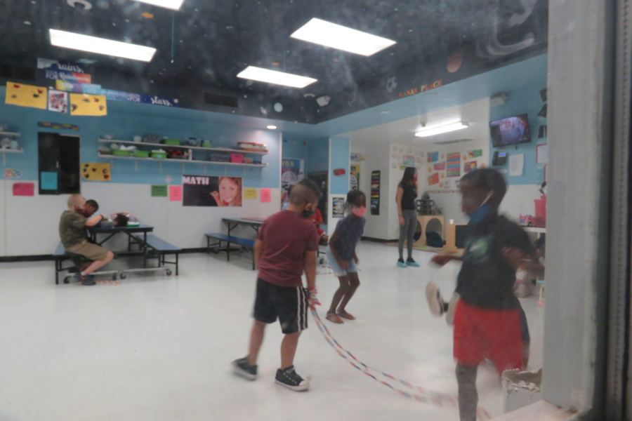 Older kids playing in the indoor gym