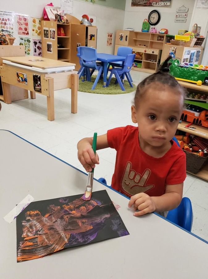 A child at Nana’s during daily activities