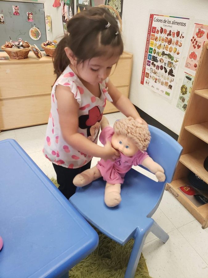 A child at Nana’s during daily activities