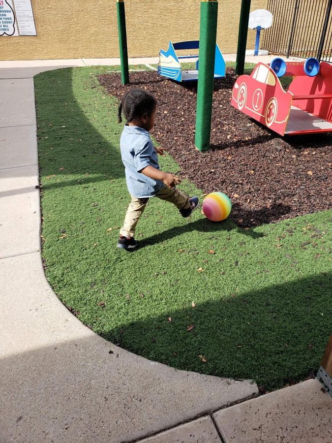 A child at Nana’s during daily activities