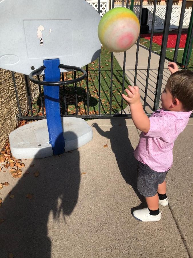 A child at Nana’s during daily activities