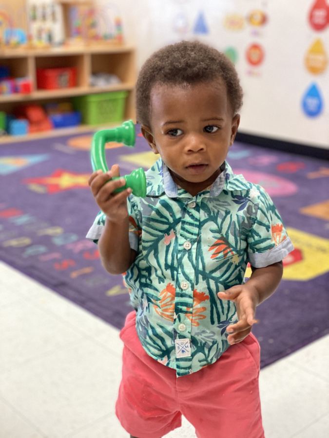 A child at Nana’s during daily activities