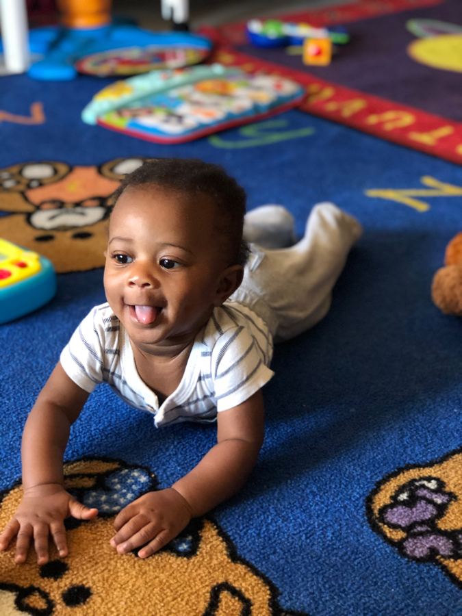 A child at Nana’s during daily activities