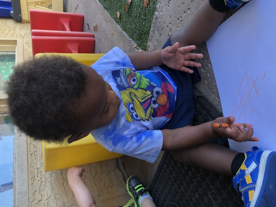A child at Nana’s during daily activities