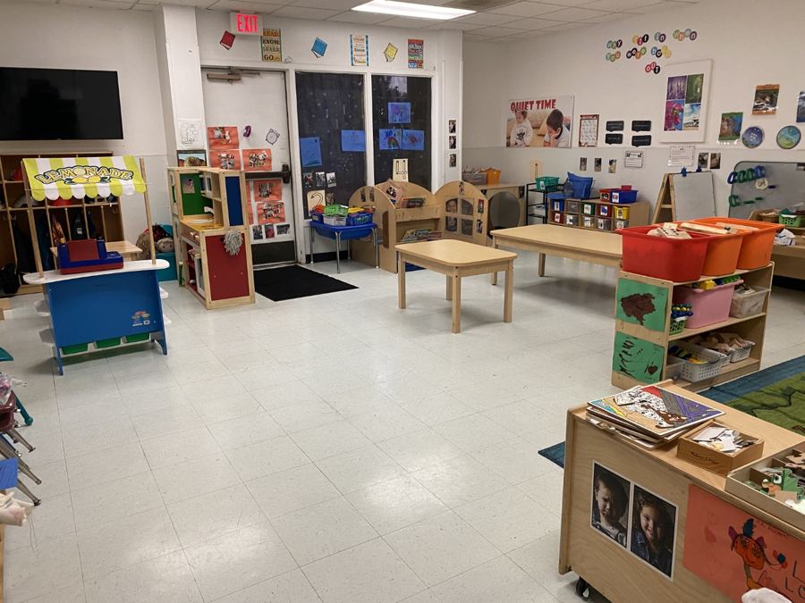 A classroom at Nana’s set up for its age group