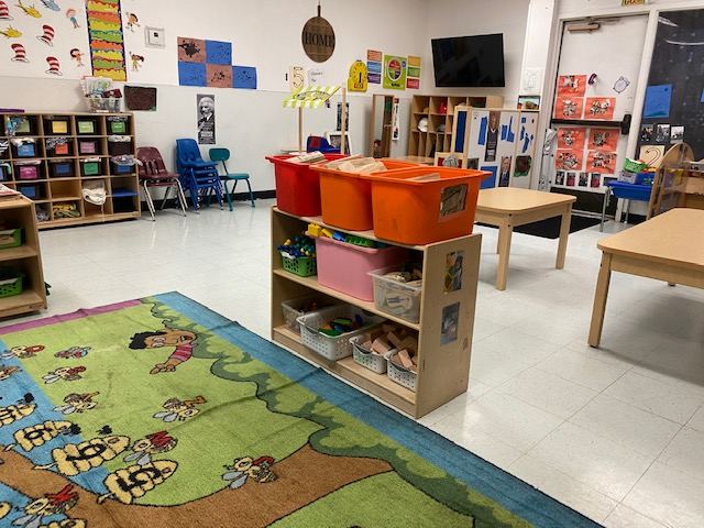 A classroom at Nana’s set up for its age group