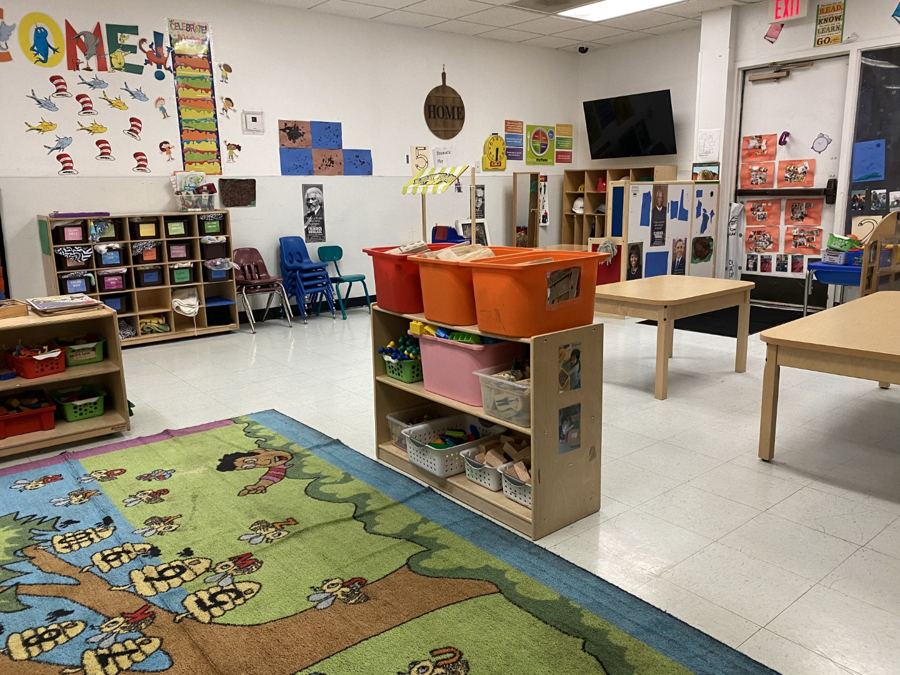 A classroom at Nana’s set up for its age group
