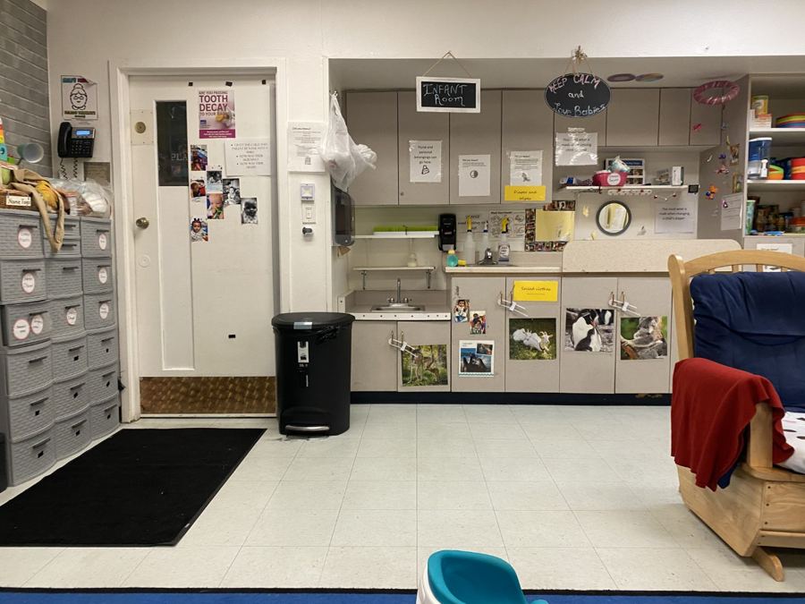 A classroom at Nana’s set up for its age group