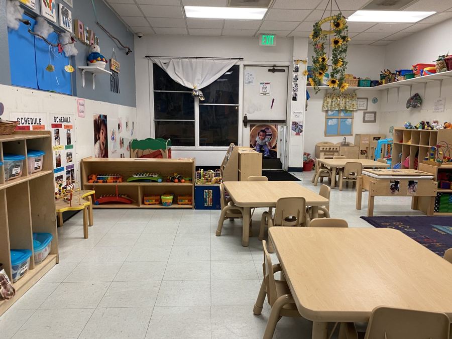 A classroom at Nana’s set up for its age group