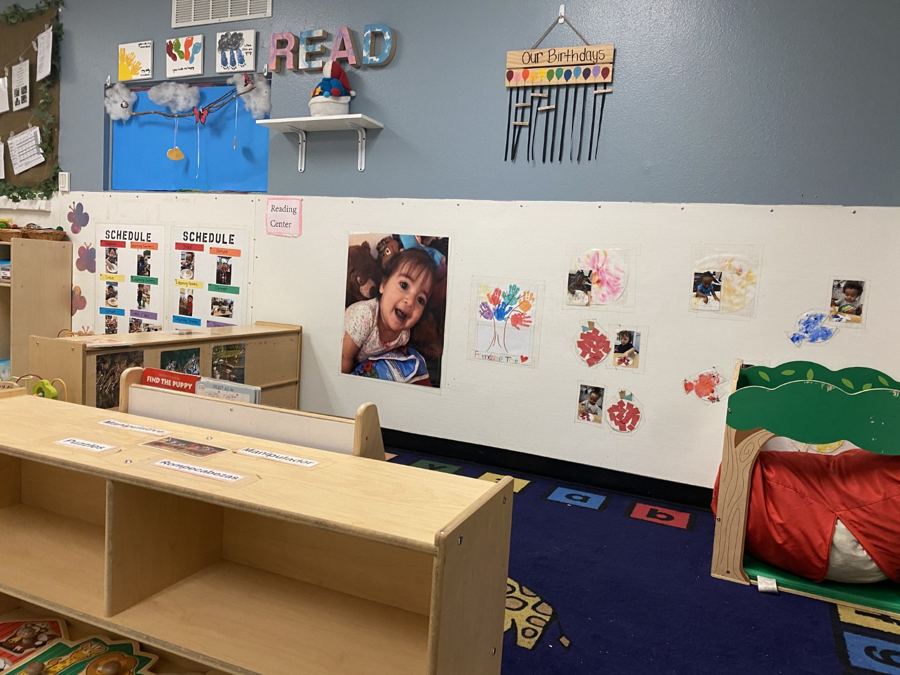 A classroom at Nana’s set up for its age group